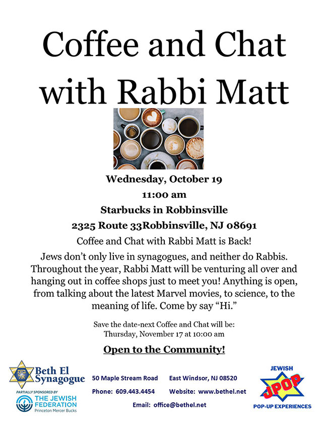 Coffee and Chat with Rabbi Matt