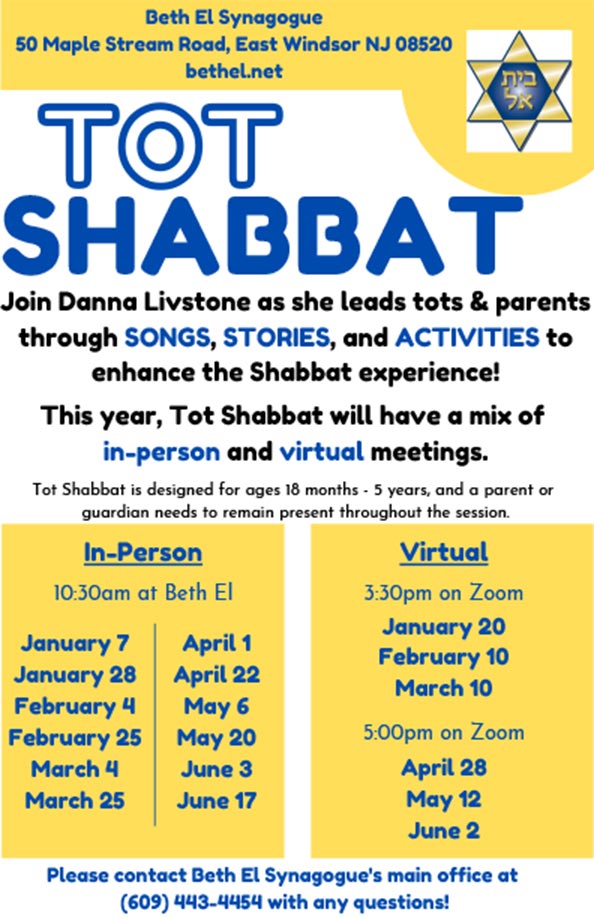 Beth El Synagogue Tot Shabbat 2023